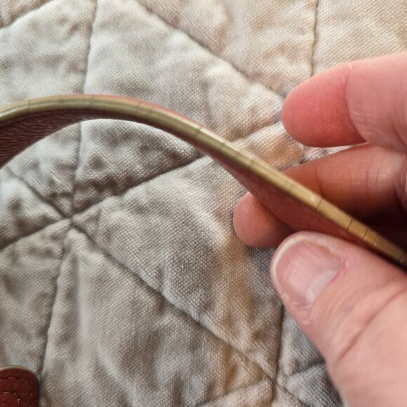 B Makowsky Shoulder Bag Rust Orange Pebbled Leather Silver Leopard Lining READ - Picture 12 of 16